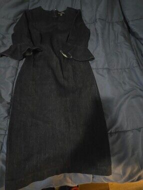 Banana Republic Black Long-Sleeve Sheath Dress